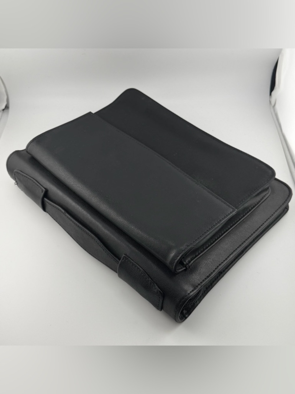 Men's Day-Timer Black Leather Briefcase Style 7-Ring Planner with Address Book